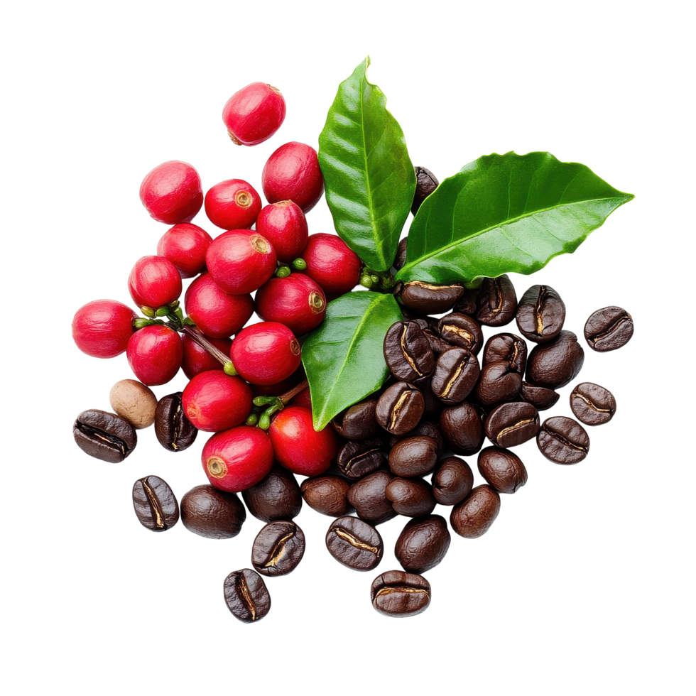 Coffee Beans and Cherries